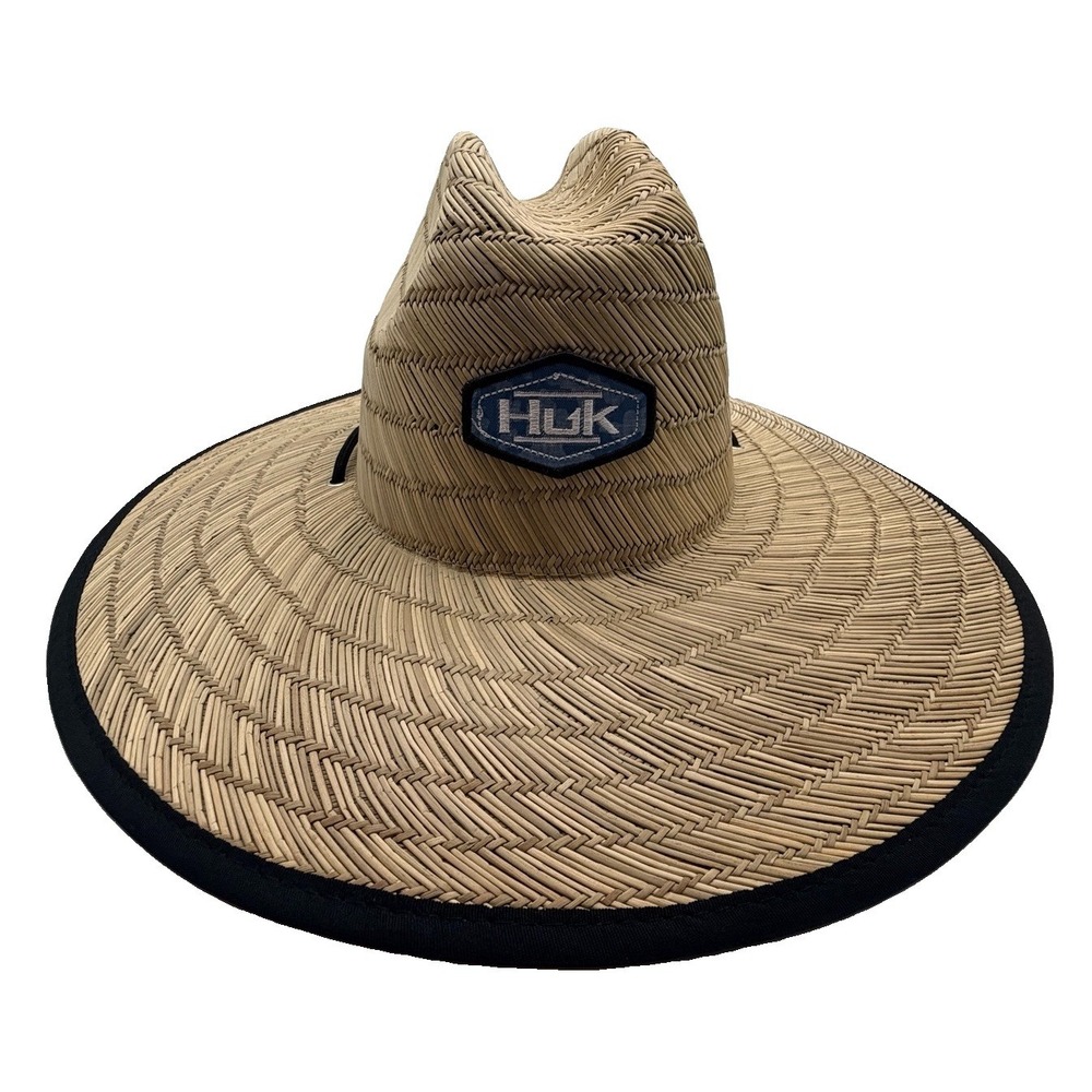 Huk Straw Hat Men's One Size Performance Headwear Camo Patch Sunblock